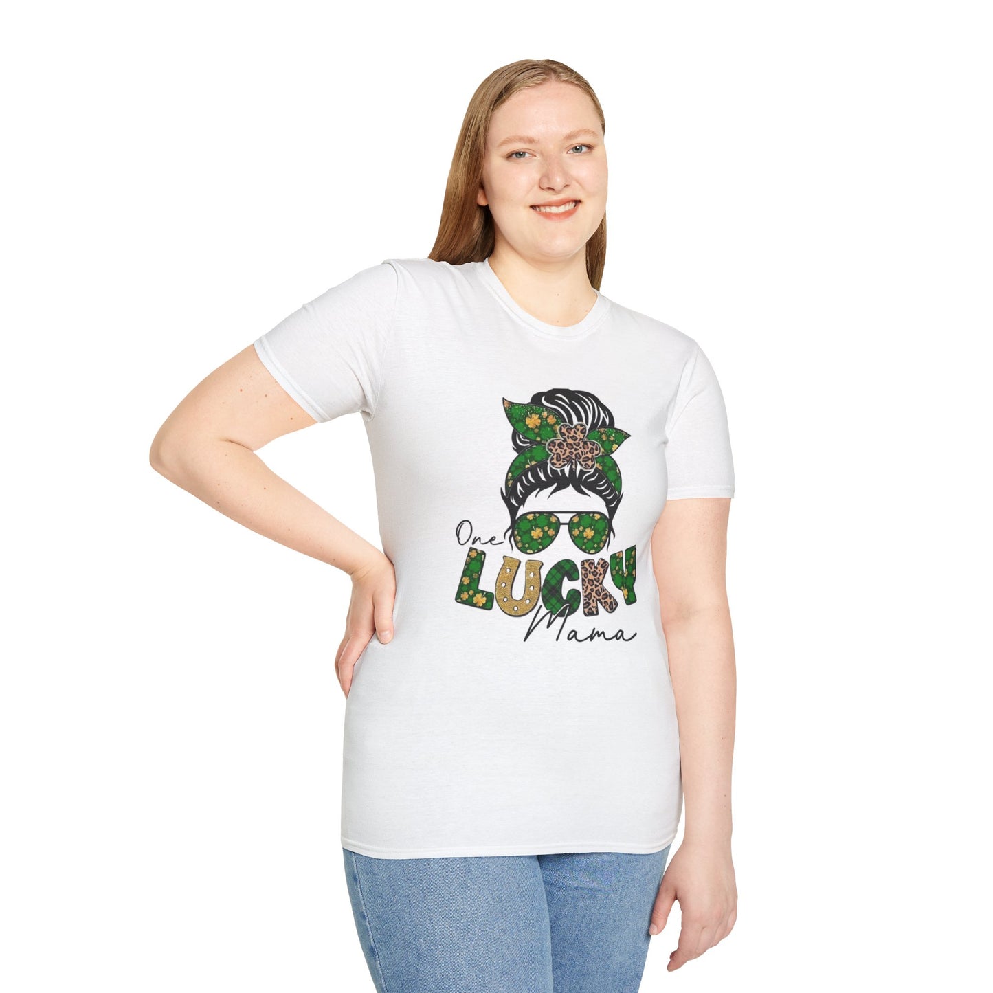 One Lucky Mama Unisex Softstyle T-Shirt - Perfect Gift for Moms