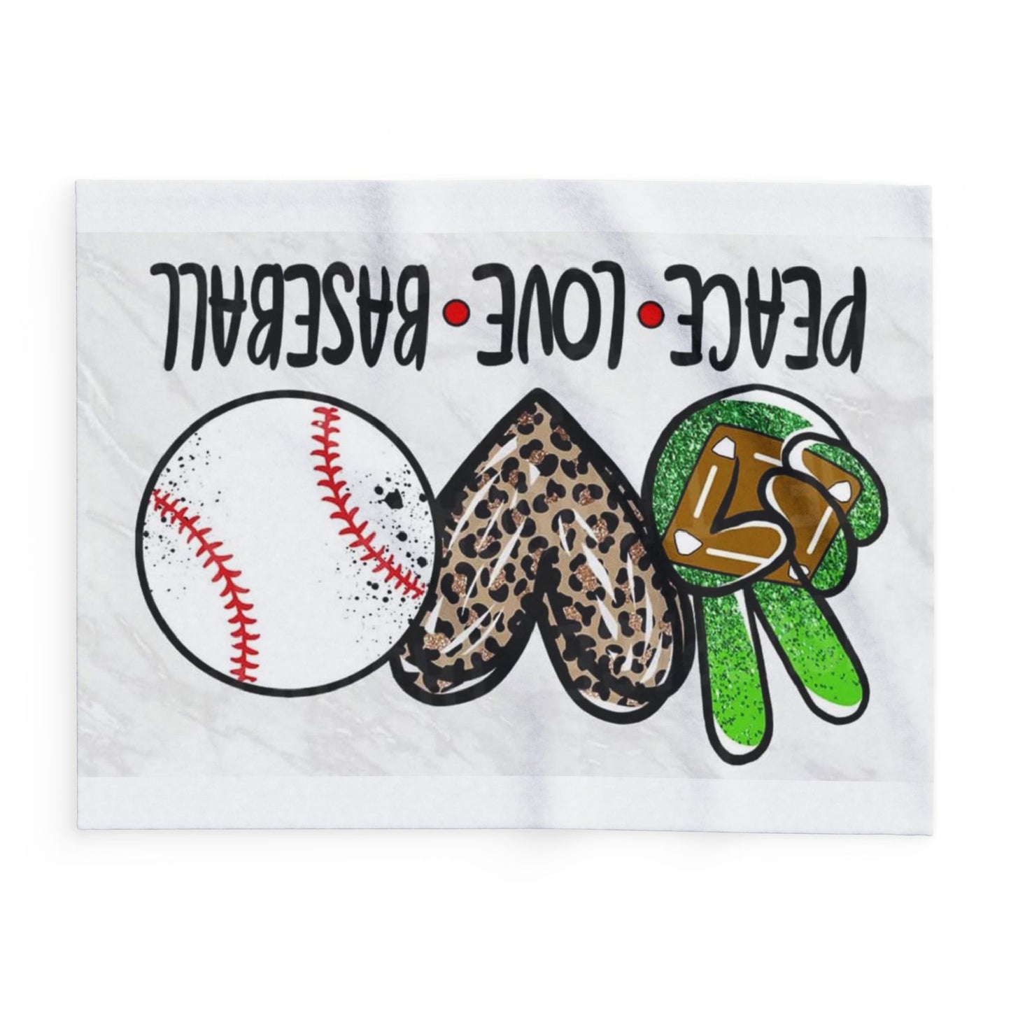 Peace, Love, Baseball Fleece Blanket - Cozy Sports Throw for Baseball Lovers