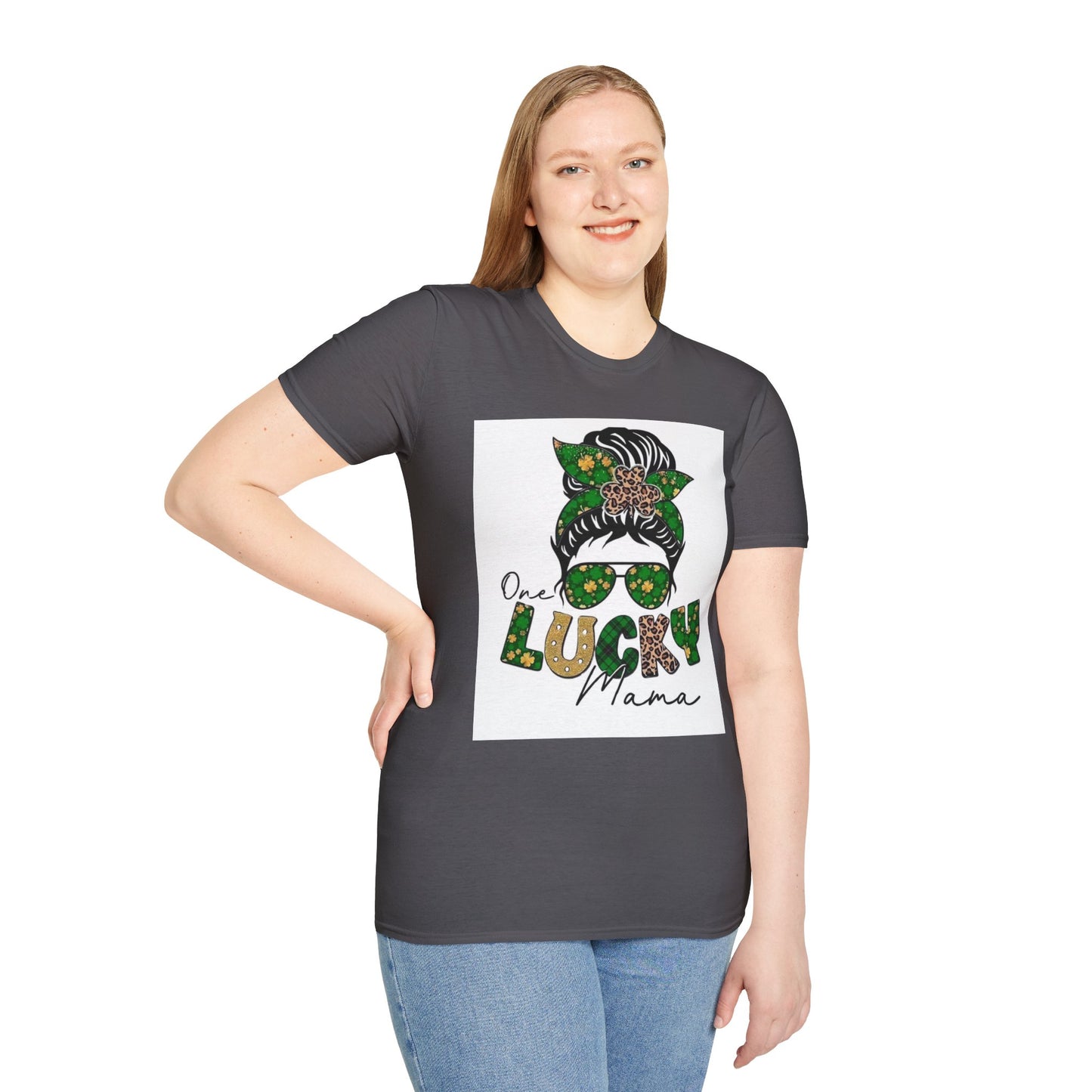 One Lucky Mama Unisex Softstyle T-Shirt - Perfect Gift for Moms