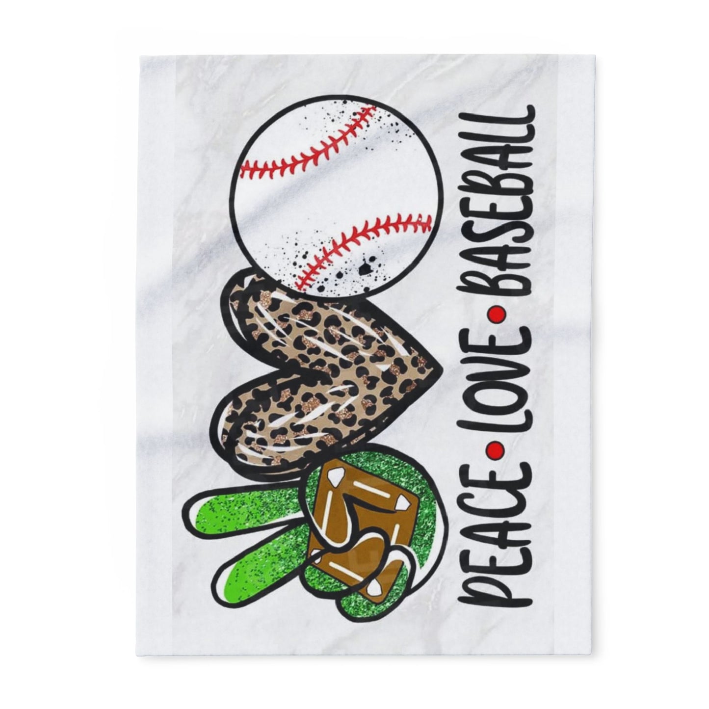 Peace, Love, Baseball Fleece Blanket - Cozy Sports Throw for Baseball Lovers