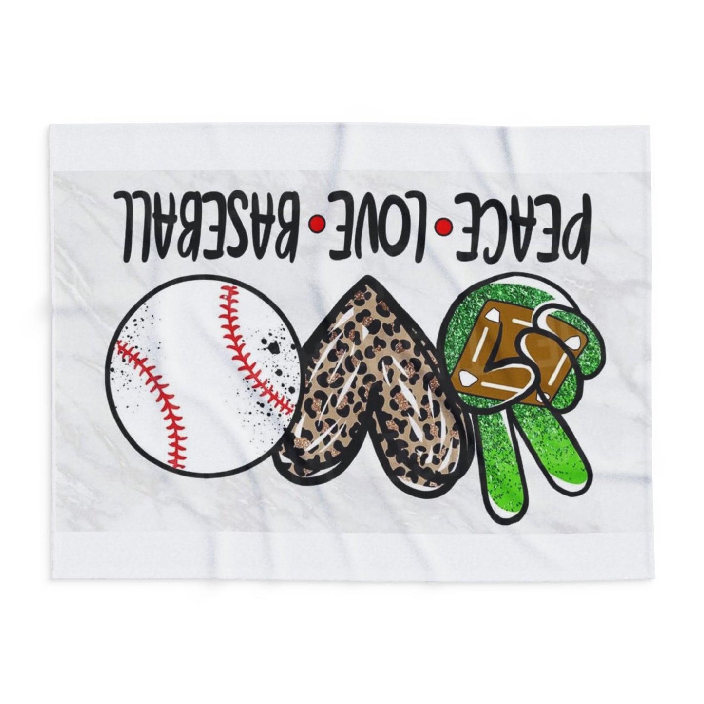 Peace, Love, Baseball Fleece Blanket - Cozy Sports Throw for Baseball Lovers