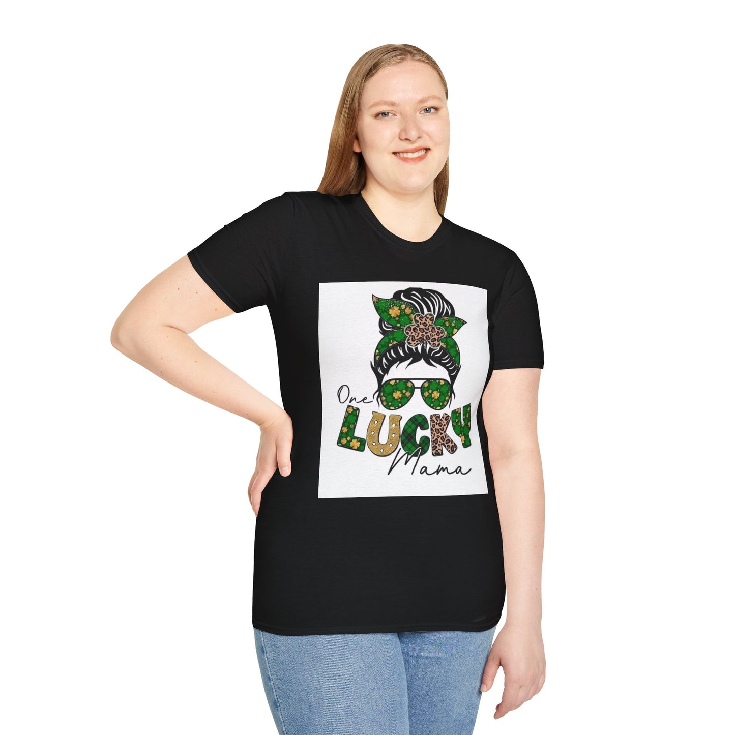 One Lucky Mama Unisex Softstyle T-Shirt - Perfect Gift for Moms