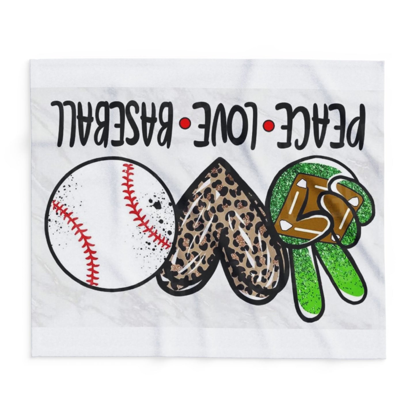 Peace, Love, Baseball Fleece Blanket - Cozy Sports Throw for Baseball Lovers