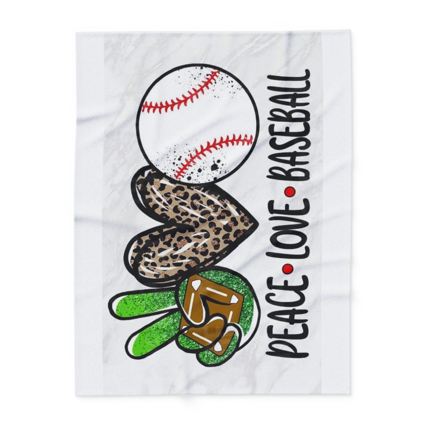 Peace, Love, Baseball Fleece Blanket - Cozy Sports Throw for Baseball Lovers